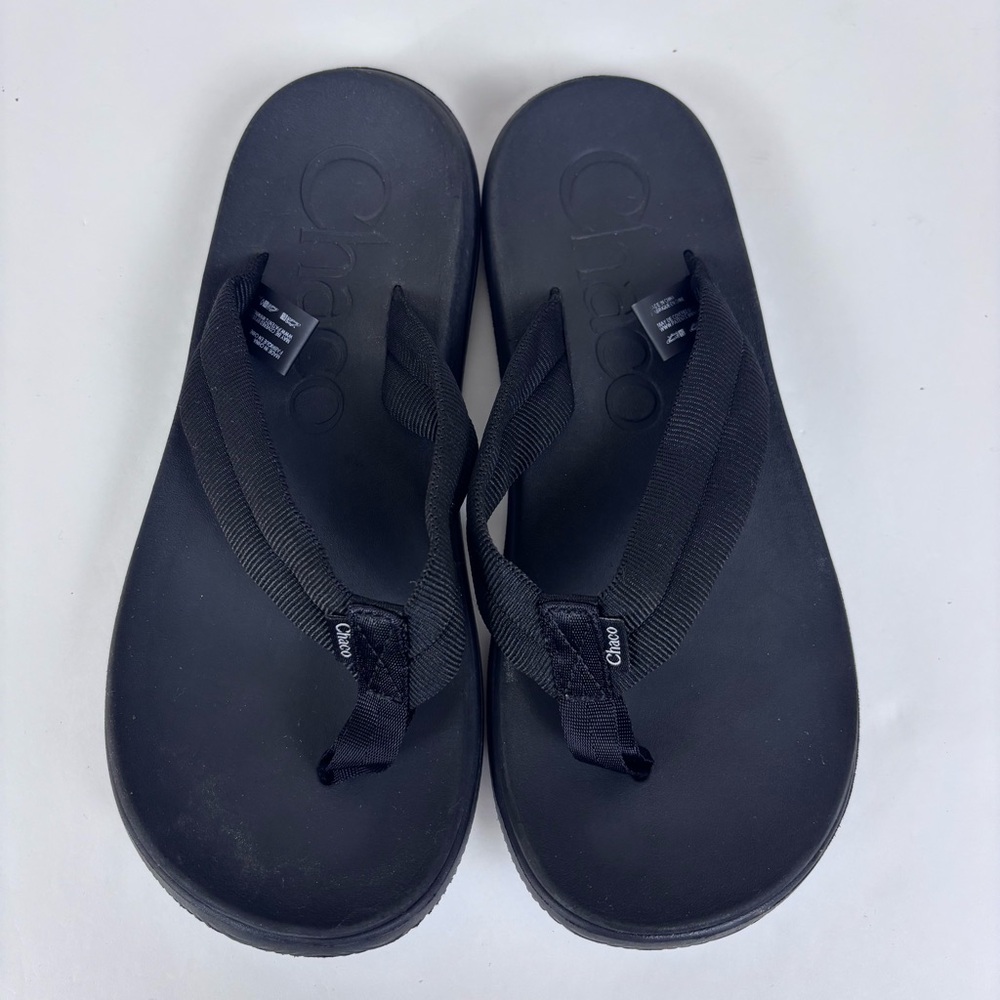 Chaco Flip Flop Sandals Lightweight Thong Casual Outdoor Recovery Black Size 7